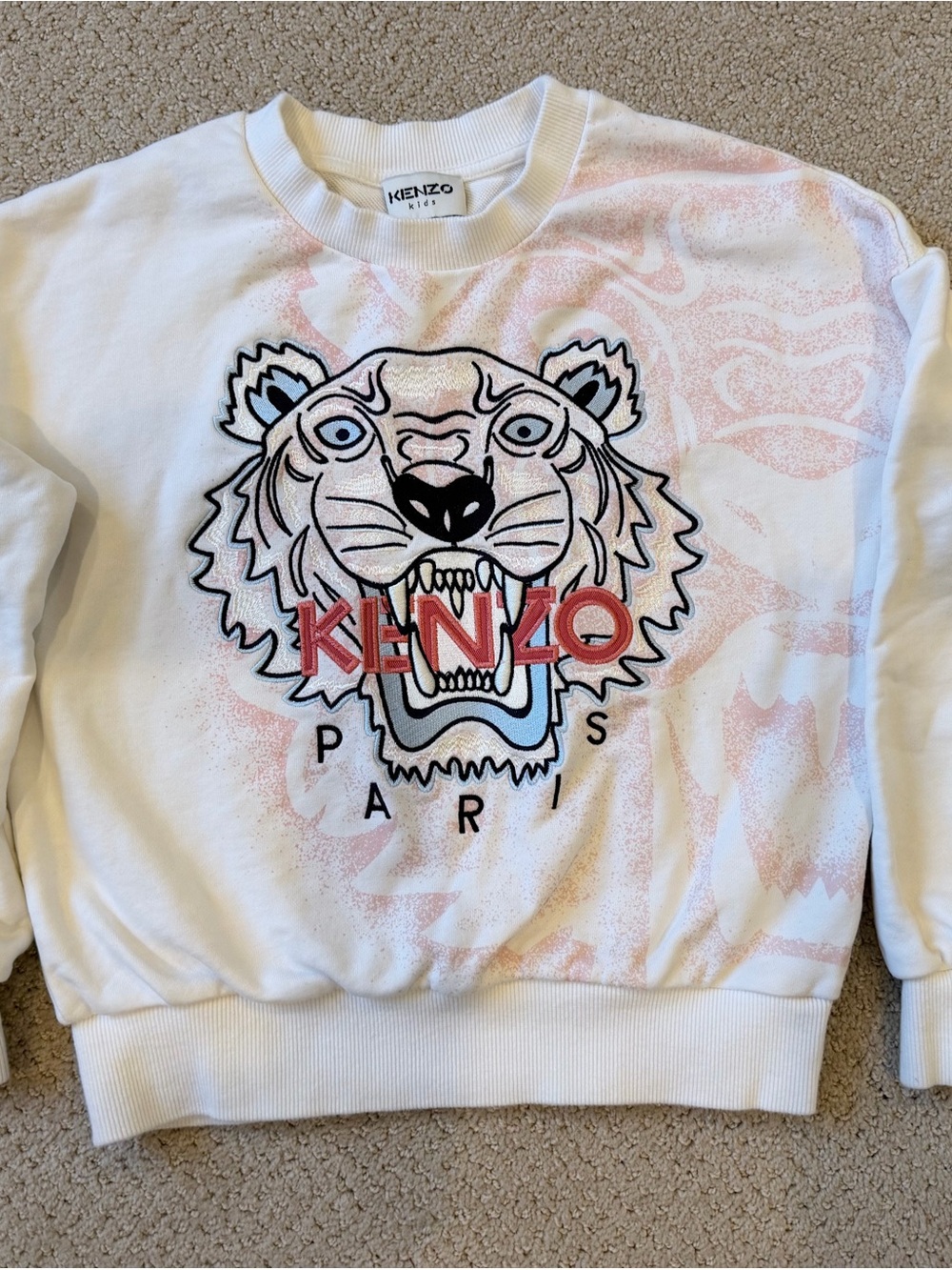 Kenzo Kids White embroidered Logo Pullover